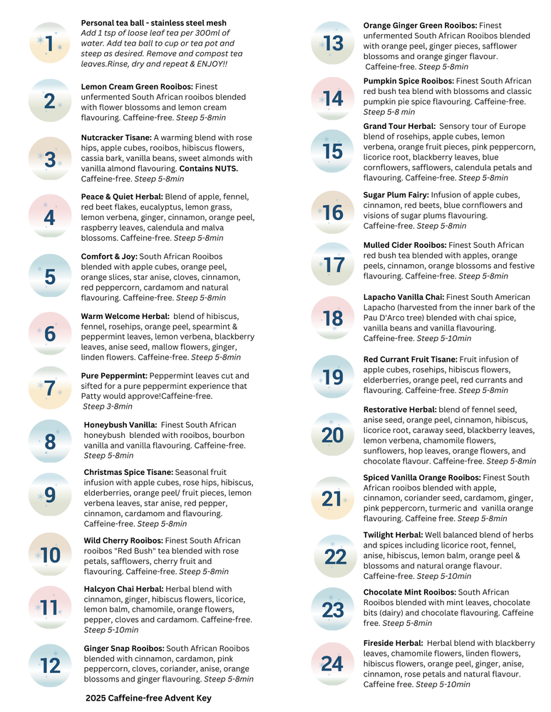 
                  
                    Tea Advent 2025  **LIMITED EDITION** Pre-order now!
                  
                