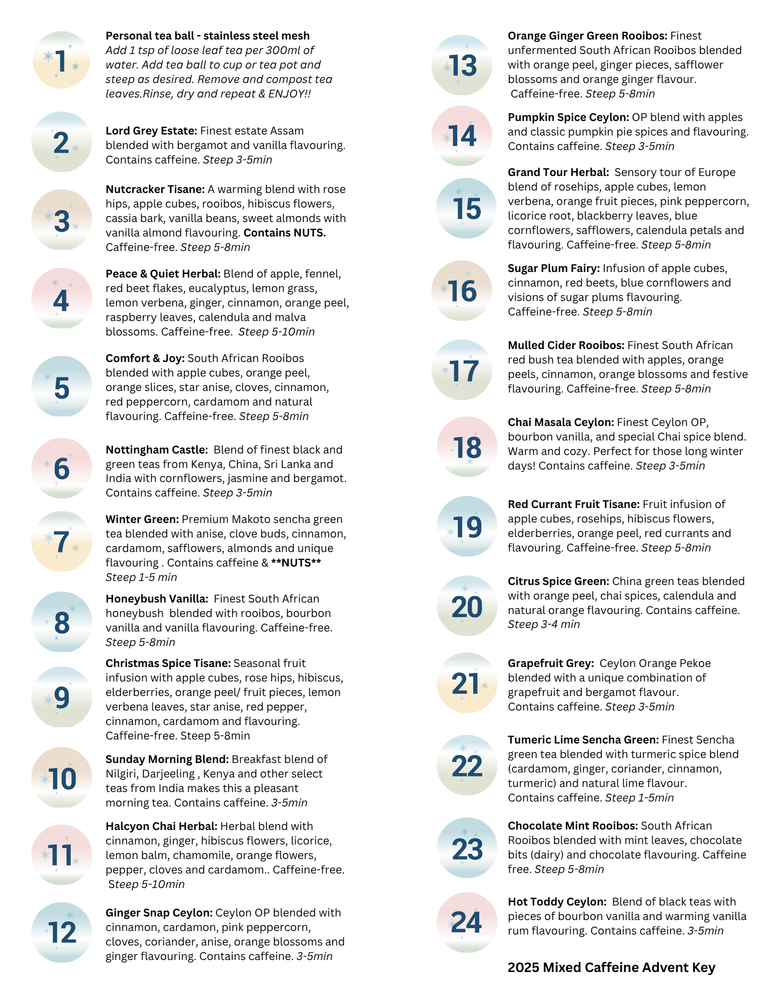
                  
                    Tea Advent 2025  **LIMITED EDITION** Pre-order now!
                  
                