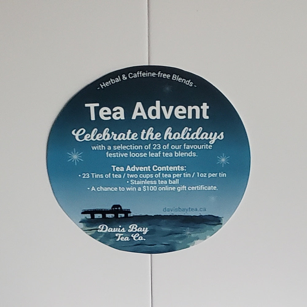 
                  
                    tea advent calendar label with details of contents
                  
                